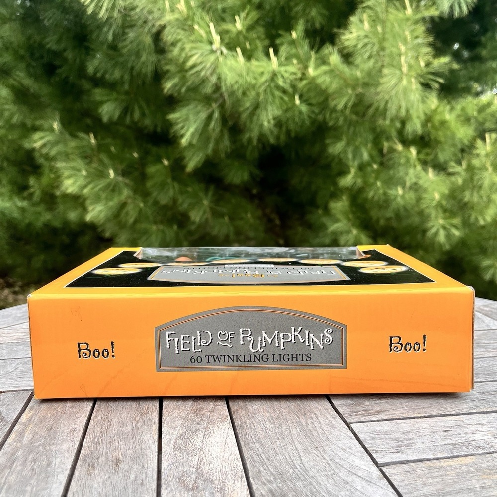 Vintage Restoration Hardware Halloween String Lights 60 Orange Jack-o-Lanterns - Picture 8 of 8